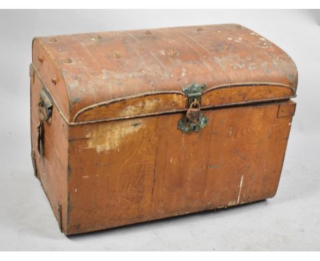 A Scumble Glazed Tin Travelling Trunk, 65cm Wide 