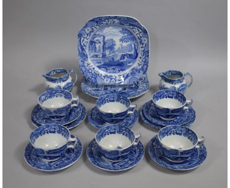 A Collection of Various Copeland Spode Italian Blue and White China to comprise Tea Cups, Saucers, Plates Etc 