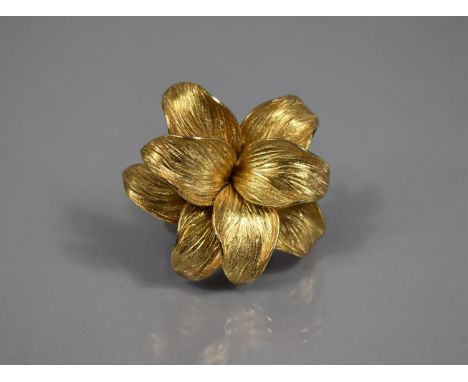 A Henkel and Grosse (Christian Dior) Gilt Metal Brooch in the Form of a Flower, Dated for 1965, 5cms Wide 