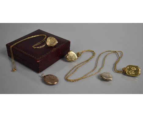 A Collection of Antique and Vintage Photo Lockets, all with either Gold or Silver Front and Backs, One having a Fine 9ct Gold