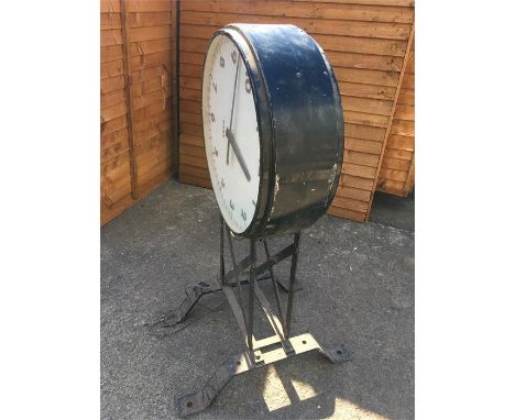 Double Sided Gents of Leicester Wall Hanging Clock, Approx Measurements  Clock without Mount 26 Inches in Diameter, inc Mount