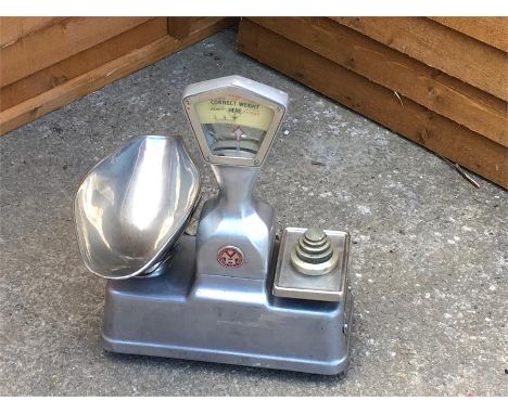 Set Vintage Shop Scales, Complete with Weights, Van Dome & Hart , London Since 1660, Engraved 8568