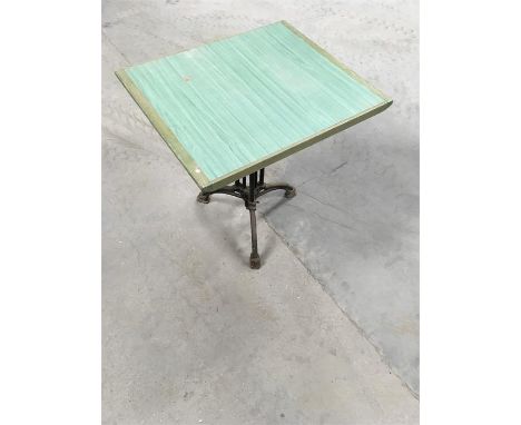 Art Deco Cast Iron Pub Table Height:29"Width:27"by 24" Depth 