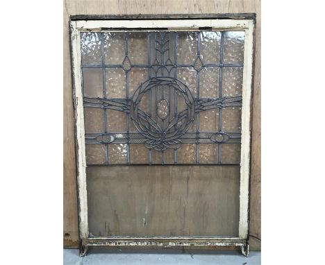 Original Victorian Leaded Sash Window, Approx Measurements: Width 35 Inches, Length: 48 Inches.