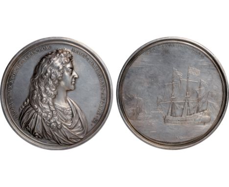 Commemorative Medals, James, Duke of York and Lord High Admiral of England, the Battle of Lowestoft, silver medal, 1665, by J