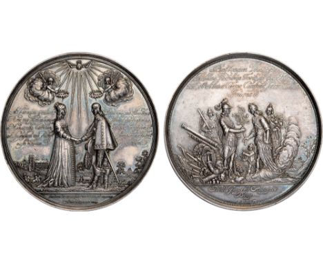 Commemorative Medals, Mary, Princess Royal, marriage to Prince William II of Orange, silver medal, 1641, of German manufactur