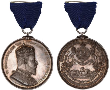 Commemorative Medals, Natal, Edward VII, silver coronation medal for Zulu chiefs, plain edge, crowned uniformed bust r., sign