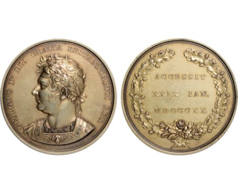 Commemorative Medals, George IV, Accession, 1820, gilt-silver medal, unsigned, by Rundell, Bridge and Rundell, laureate and d