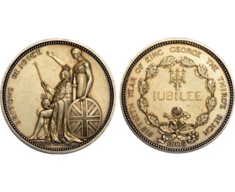 Commemorative Medals, George III, Golden Jubilee, gilt-silver medal, 1809, by J. Barber, for Rundell, Bridge and Rundell, Kin