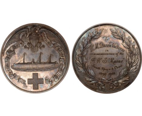 Commemorative Medals, The A. H. S. Maine, a silver striking of a Royal Presentation medal, heavy silver medal by Tiffany & Co