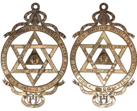 Commemorative Medals, Masonic, a Georgian Masonic Jewel, in gilt-silver, of openwork design, by Thomas Harper, 1810, six poin