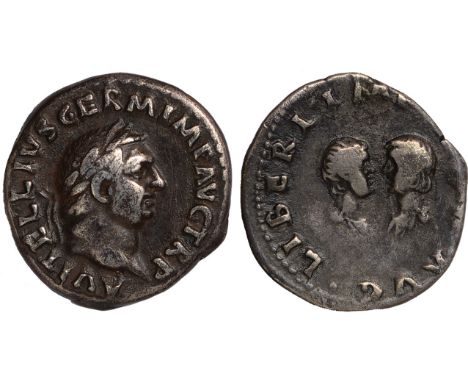 Ancient Coins, Roman Empire, Vitellius (AD 69), denarius, A VITELLIVS GERM IMP AVG TR P, laur. head r., rev. LIBERI IMP GERMA