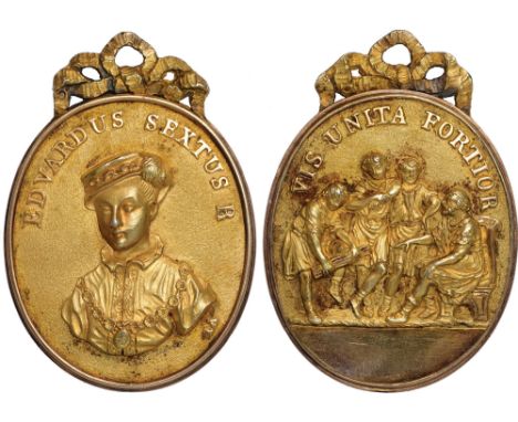 Commemorative Medals, Edward VI, Christ’s Hospital, the Amicable Society of Blues, richly gilt-silver badge silver, c.1790, s