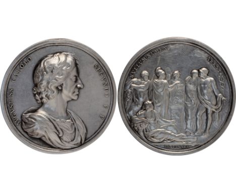 Commemorative Medals, Charles II, Restoration, “Britanniæ”, silver medal, 1660, by John Roettier, draped and armoured bust r.