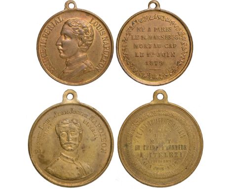 Commemorative Medals, British Empire, Louis Napoléon, Prince Imperial (1856-1879), Death, 1879, brass medallets (2), facing b