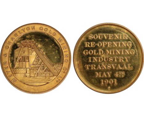 Commemorative Medals, British Empire, Meyer & Charlton Gold Mining Co Ltd, The Re-Opening of Gold Mining Industry Transvaal, 