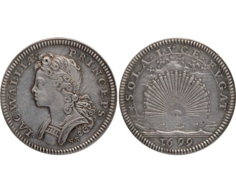 Commemorative Medals, Jacobite, Prince James and the Legitimacy of Succession, small silver medal, 1699, by Norbert Roettier,