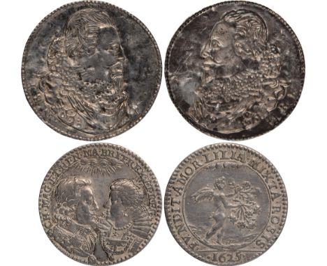 Commemorative Medals, Charles I, Marriage to Henrietta Maria (1609-1669), cast silver medallet, 1625, by Pierre Regnier, bust