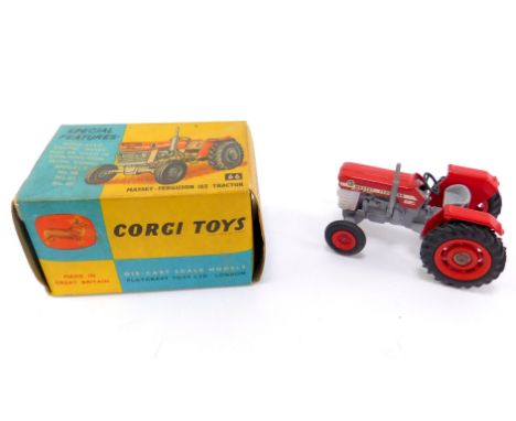 A Corgi die cast Massey Ferguson 165 tractor, no figure, 66, boxed. 
