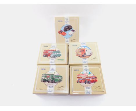 A Corgi Classic Sports Cars Limited Edition die cast The Abingdon Set, comprising Morris J Van and two MGA's, 97695, The Nott