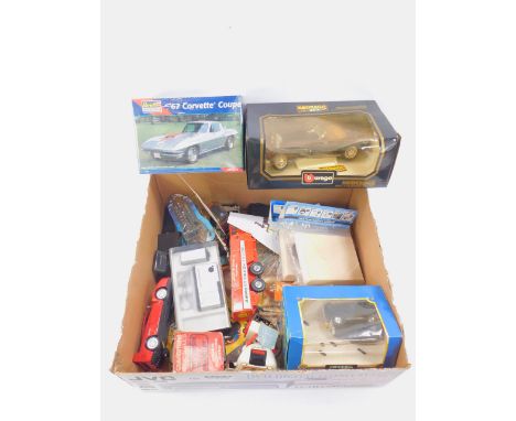 A Burago die cast model of a Mercedes Benz 500K Roadster 1936, scale 1:20, boxed, TOMY My Robot, ERTL Batman car, die cast an