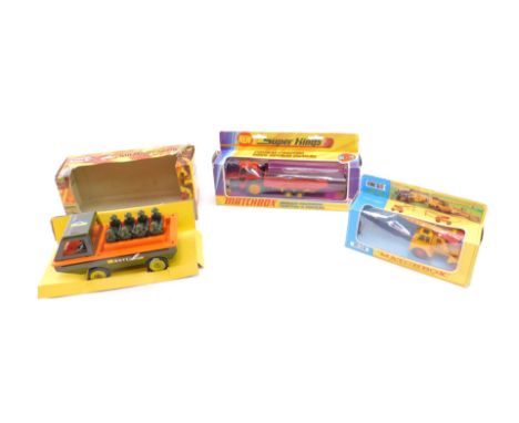 A Matchbox King Size die cast model of a Jumbo Crane, K14, Massey Ferguson Tractor and Trailer, K3, and a Tri-Ang Toys Milita