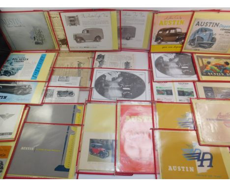 Automotive books, including Austin Golden Jubilee Our First Fifty Years 1955, and various pamphlets covering Austin Fifty Yea