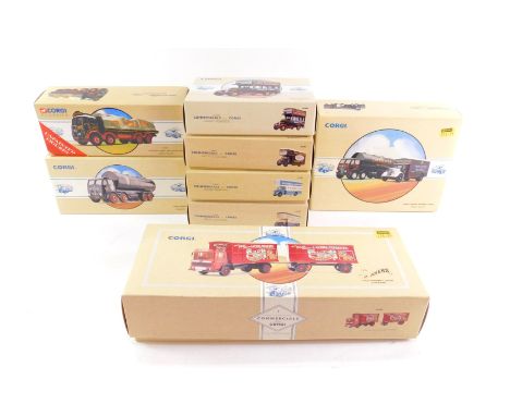 Corgi Commercials die cast lorries and vintage trucks, including a Tate and Lyle Set 97781, Eddie Stobbart Atkinson 8 Wheel R