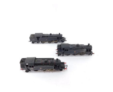 Three kit built 00 gauge tank locomotive, BR black livery, comprising a 2MT-A Class engine, 2-6-2, 41210., BR3/2 locomotive, 