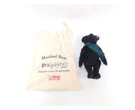 A Steiff "The Black Watch" Musical Teddy Bear, Limited Edition 2000, bagged with certificate, 30cm H.