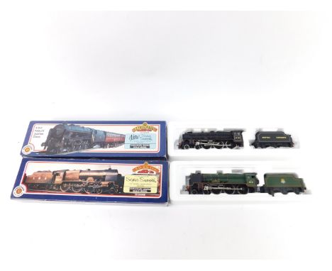 A Bachmann 00 gauge Royal Scot Class locomotive The Royal Warwickshire Regiment, BR green livery, 4-6-0, 46131, together with