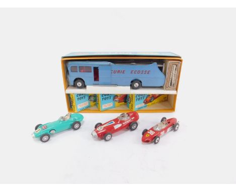 A Corgi die cast Ecurie Ecosse Racing Car Transporter and Three Racing Cars, Gift Set No.15, boxed.