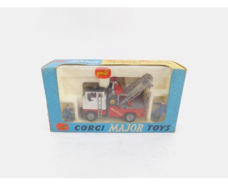 A Corgi die cast "Holmes Wrecker" Recovery Vehicle, with Ford tilt cab, twin lifting booms with dual or single operating winc