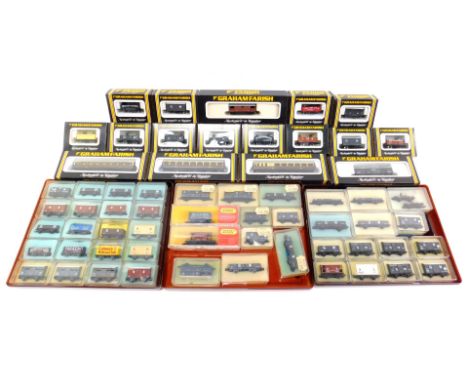 Graham Farish and Peco N gauge coaches and rolling stock, all boxed. (qty)