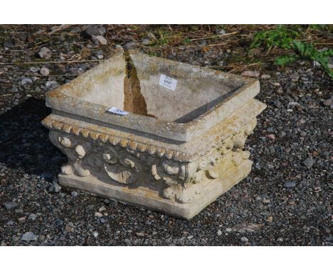 Rectangular concrete garden planter
