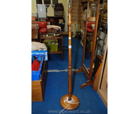 Wooden standard lamp