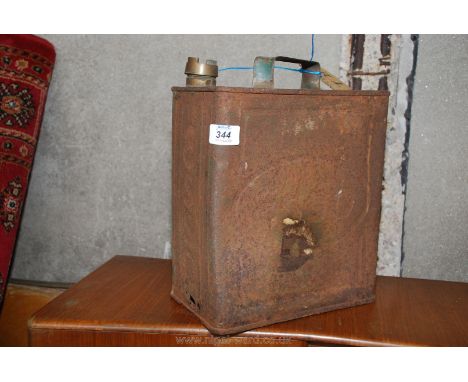 Embossed Esso fuel can with brass cap, a/f.