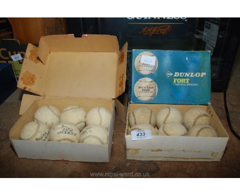 2 x boxes of old Dunlop white tennis balls