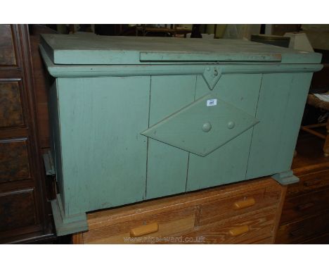 Painted wood trunk, 41'' x 23'' x 22'' high.