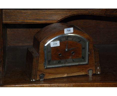 Art Deco style wooden mantle clock