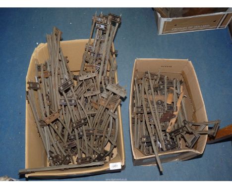 A good quantity of old model train track (Two boxes in total).