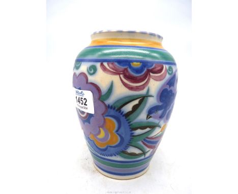 A Poole pottery Bluebird design 1930's Vase, 6 1/2" tall.
