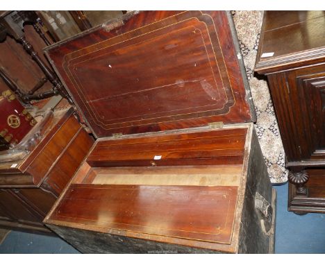 A Carpenter's/Cabinet maker's Tool Chet having various tiered sliding action tool trays, the upper two with inlaid decorated 