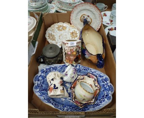 A quantity of china including Mason's 'Harvest Gold' hexagonal vase, Mason's Mandalay Dragon a/f., Carltonware pots, 'Autumn'