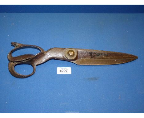 A pair of antique 'R. Heinisch' 15" Tailors shears;  Newark NJ USA patented 1889.