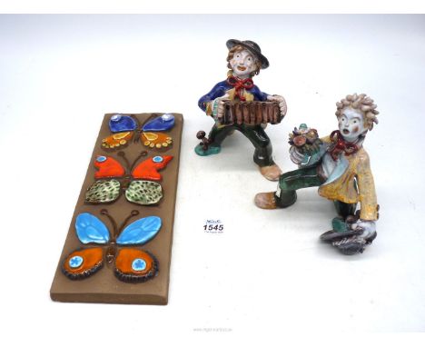 Two Vienna glazed terracotta Figures by Anzengruber Keramik, circa 1950's-60's, in the tradition of the Wienner Werkstattee a