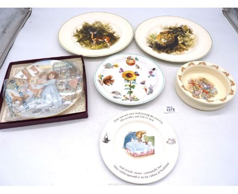 A quantity of china to include Royal Worcester "Love" Christmas plate NSPCC 1989 and "A Skippety Tale", Royal Doulton Bunnyki