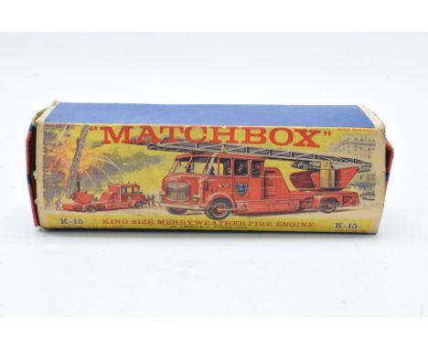 Boxed Matchbox K-15 King Size Merryweather Fire Engine. In good condition with original cardboard insert. 