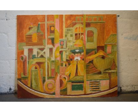 Vincent Bennett (Plymouth 1910-1993), unframed oil on canvas panel, 'Back in the Harbour', 61cm x 51cm. Details to reverse. A