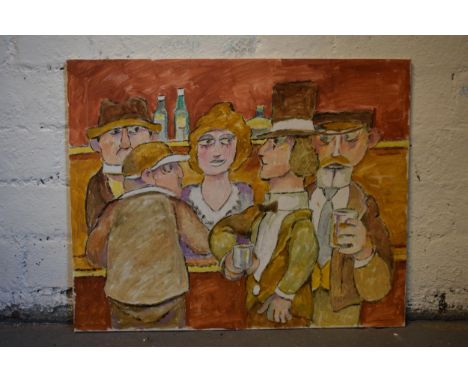 Vincent Bennett (Plymouth 1910-1993), unframed oil on canvas panel, 'Mine's a Pint', 51cm x 41cm. ARR applies.Provenance: we 